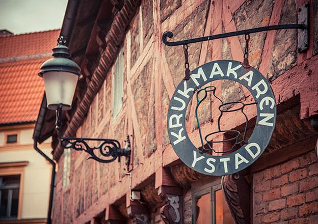 Szyld sklepu w Ystad