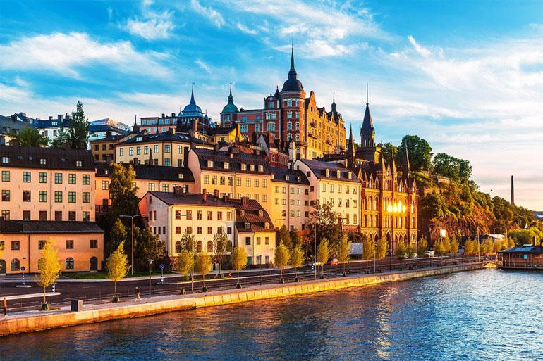 Widok na stare miasto w Sztokholmie